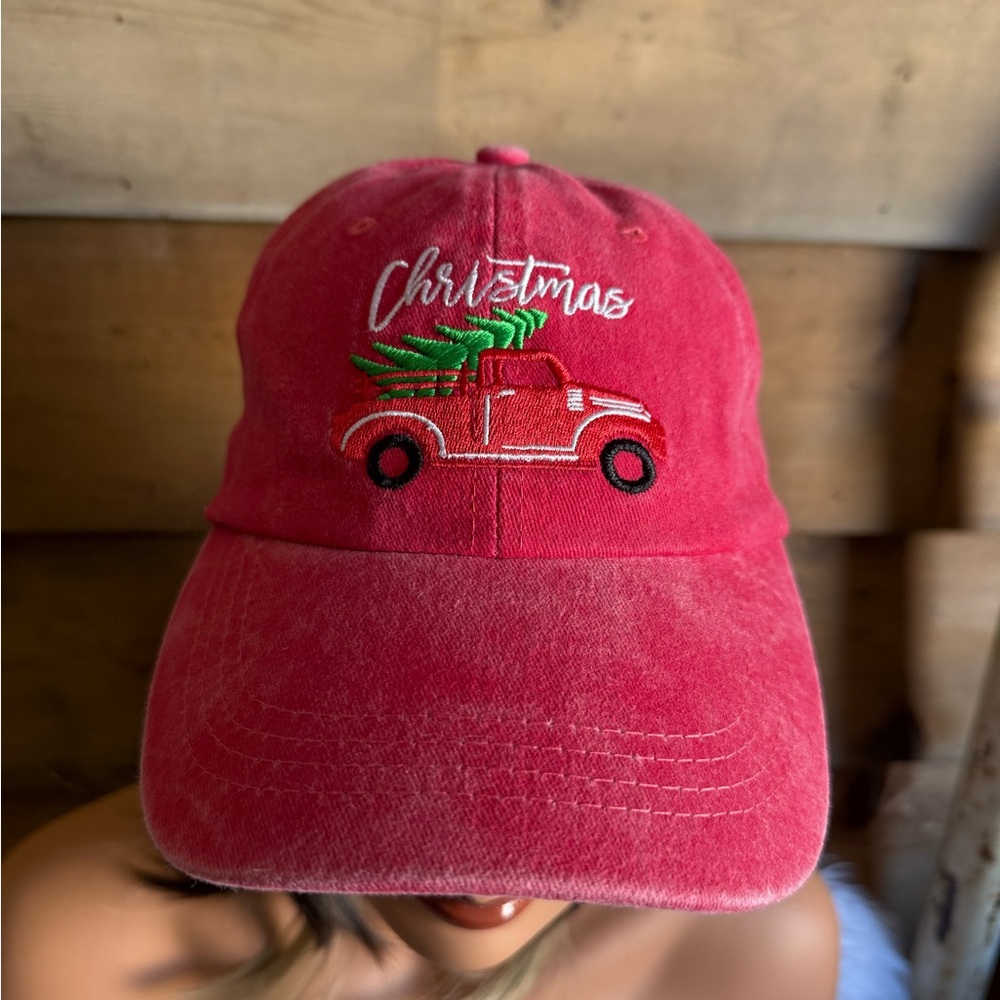 Red Christmas Embroidered Hat